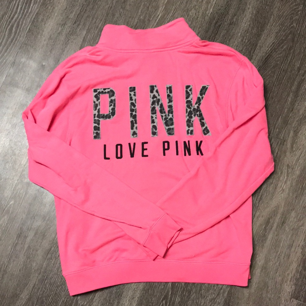 HTF VS PINK CHEETAH HALF ZIP